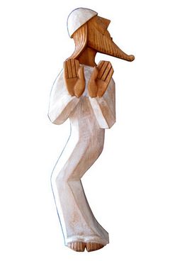 Sculpture sur bois d'Abraham en poirier