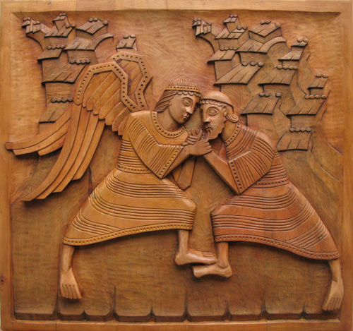 Sculpture du Combat de Jacob avec l'ange
