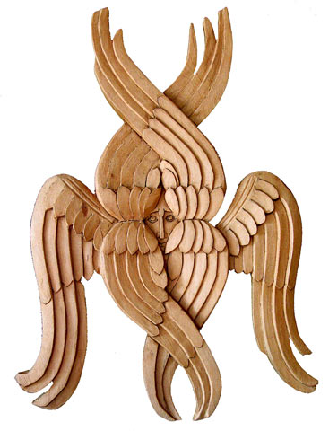 sculpture sur bois d'un séraphin