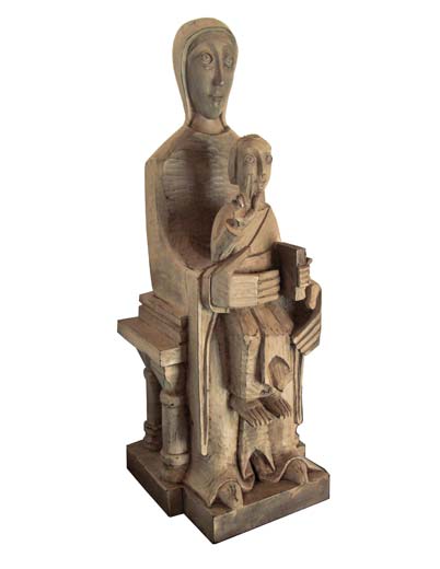 Vierge assise en majesté sur un trône avec le Christ