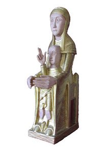 vierge en majesté doree avec le Christ sur ses genoux